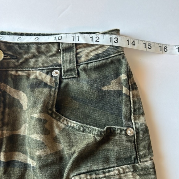 Topshop 100% Cotton Green Camouflage Cargo Style Mini Skirt‎ - Picture 5 of 7